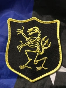 MARINESIEGEL DEVGRU GOLDGESCHWADER gelbes Skelett Knochenschild Stickerei Hk/Lp Aufnäher - Bild 1 von 1