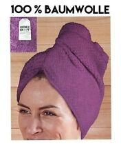 2x Haarturban Damen Kopfhandtuch Haartrockentuch Knopfverschluss Wellness