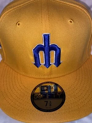 7 1/2 seattle mariners yellow 1979 all star game royal blue bottom fitted hat - Image 1 of 4