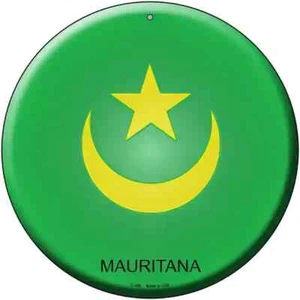 Letrero metálico circular bandera Mauritana 12" - Imagen 1 de 1