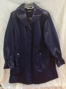 Women's - Dennis Basso Raincoat/Windbreaker - Size Large - Navy Color - Picture 1 of 11