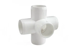 3/4 Zoll weiß 5-Wege Ellbogen Möbel Qualität Sch 40 PVC - Bild 1 von 1