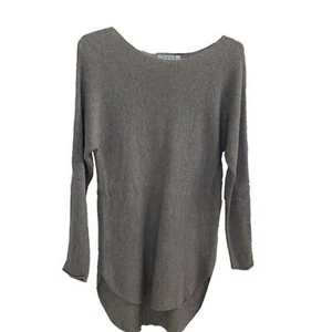 Suéter Pullover Joan Vass Gris Suave Tejido Mezcla Cachemira Para Mujer Talla Pequeña - Imagen 1 de 12