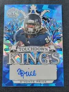 D'vonte Price 2022 Leaf Metal Draft Blue Auto Touchdown Kings 10/20 TK-DP1 - Imagen 1 de 10