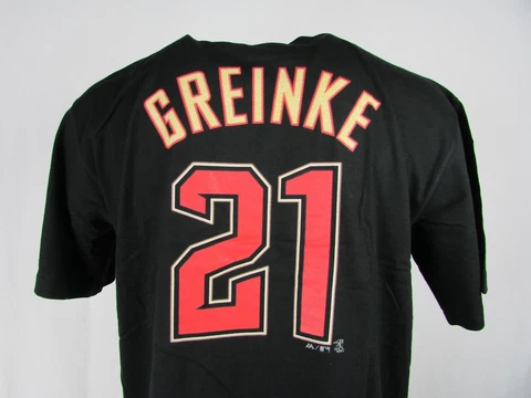 Arizona Diamondbacks #21 Zack Greinke Men's Cross Stitch Style Jersey Tee MLB Cover