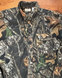 Vintage Mossy Oak Camo Shirt Men XXL Button Up Chamois Forest Hunting Outdoors - Picture 1 of 6