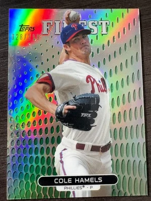 2013 Topps Finest Cole Hamels Green Refractor #48 Phillies serial /199 - Image 1 of 2