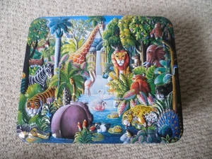 Churchill's Natures Friends Empty Embossed Tin Box Jungle Child Nursery Box LOOK - Picture 1 of 3