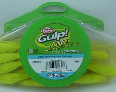 Berkley GASHPSM4-CH 4" Gulp Alive 8 Oz 1/2 Pint Größe Chartreuse - Bild 1 von 4