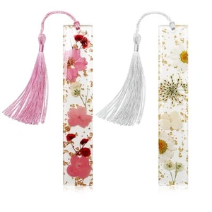 Book Marks for Book for Women, 2PCS Dried Flower Bookmarks with Tassels, Book... - Picture 1 of 7