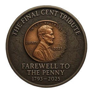 1/2PCS Farewell to the Penny 1793–2025 The Final Cent Tribute Coin - Picture 1 of 8