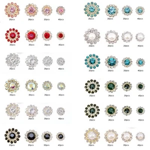 100Pieces Flower Sew on Rhinestones Mixed Size for Clothes Dress Shoes Bag Hat - Picture 1 of 19