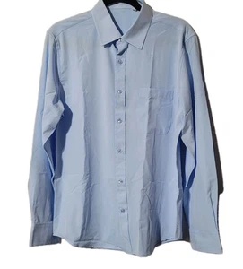 Camisa de vestir azul cielo 2XL abotonada NUEVA - Imagen 1 de 3