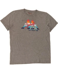 KAPPA T-shirt uomo grafica top 2XL grigio cotone CU48 - Foto 1 di 3