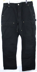 Carhartt B01 Double Knee Pants 36x32 Black Carpenter Duck Loose Fit Utility - Picture 1 of 8