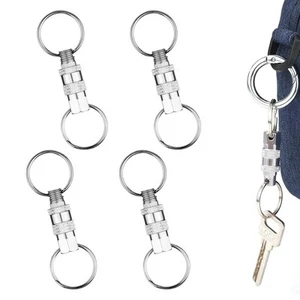 4 Pack Quick Release Keychain Pull Apart Keychain Detachable Key Rings Alumin - Picture 1 of 7