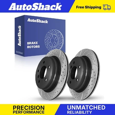 Rear Drilled Slotted Brake Rotors for BMW 528i xDrive 535xi 535i xDrive - Imagem 1 de 4