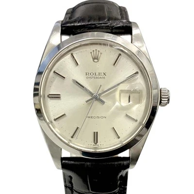 ROLEX Oyster Date 6694 Silver Manual Case Size 34mm Used Watch #721121 - Image 1 of 4