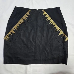 Katherine Feiner Black Silk Beaded Mini Skirt Size 0 - Picture 1 of 8