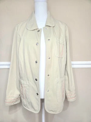 Denim & Co хаки куртка бежевый с подкладкой размер M повседневный желтовато-коричневый длинным рукавом теплый новый без ЯРЛЫКОВ. - Изображение 1 из 4