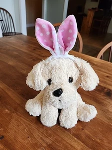 Bandana de Rescate Peluche Perro Cachorro con Orejas de Conejo ASPCA "RUZ" Relleno Beige Rosa - Imagen 1 de 7