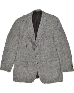 BURBERRYS Mens 3 Button Blazer Jacket UK 42 XL Grey Flecked Wool WV01 - Picture 1 of 5