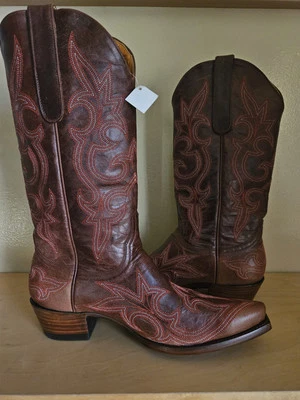 Совершенно новый старый GRINGO кожи женщин ковбойские сапоги красная вышивка  - Изображение 1 из 4