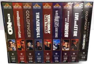 James Bond Deluxe 007 VHS Collection, 1995, SEALED Edition, Sean Connery 9 tapes - Imagem 1 de 4
