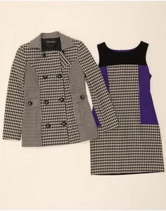 SANDRO FERRONE Womens 2 Piece Set UK 8 Small Black Houndstooth DG26 - Picture 1 of 6