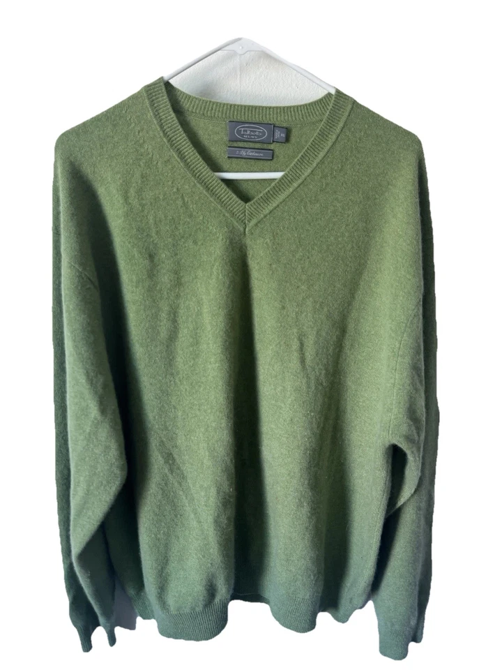 Suéter Talbots Para Hombre Verde Lima Cachemira Cuello en V Talla XL Foto 1 de 4