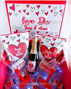 Box Aperitivo per 2 -CON NOMI Compleanno AMORE ROMANTICO idea regalo originale - Foto 1 di 6