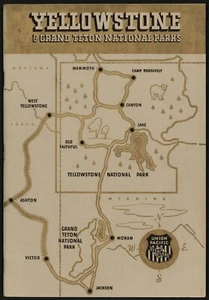 Vintage booklet UNION PACIFIC Overland railroad dated 1940 Yellowstone route map - Picture 1 of 2