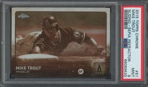 2015 Topps Chrome Sepia Refractor #51 Mike Trout (Sliding) PSA 9 MINT - Picture 1 of 1