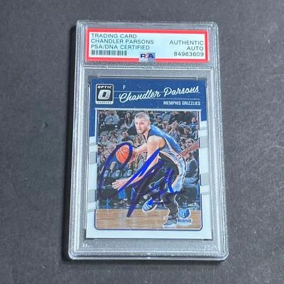 2016-17 Panini Donruss Optic #31 Chandler Parsons Signed Card AUTO PSA/DNA Slabb - Image 1 of 2