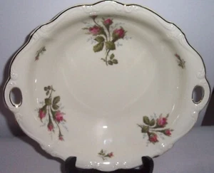 ROSENTHAL Pompadour Moss Rose serving bowl handles 10" Germany ivory set - Picture 1 of 3