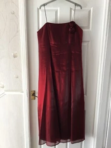 Ladies Full Length Red Strappy Ball Gown / Occasion Dress - Size 16 - Picture 1 of 6