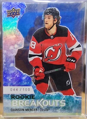 2021-22 Upper Deck Series 2 Dawson Mercer Rookie Breakouts /100 #RB7 Devils MINT - Image 1 of 2