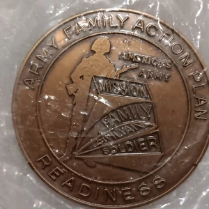 MIB MWR Army Family Action Plan Challenge Coin Bronze Soldier BDU M16 Unnamed - Picture 1 of 5