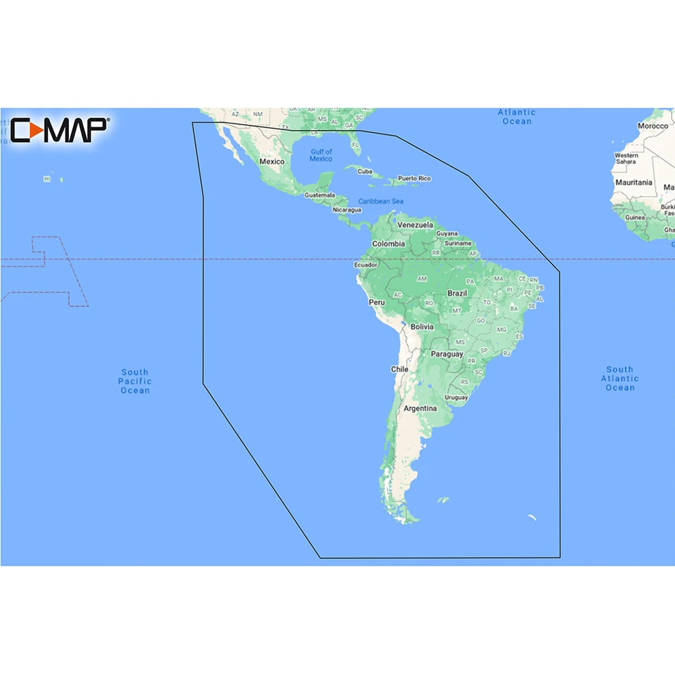 C-MAP DISCOVER Chart Central & South America & Caribbean Coastal Map MicroSD/SD - Image 1 of 1