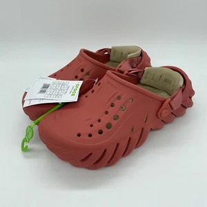Crocs Women's Echo Slip On Clogs Casual Solid Strawberry Wine 207937-6XJ Size 8 - Picture 1 of 6