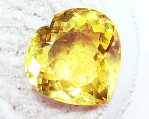 Yellow Topaz Heart Shape 102.80+ Ct Certified Loose Gemstone With Free Gift - Picture 1 of 8