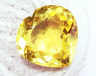 Yellow Topaz Heart Shape 102.80+ Ct Certified Loose Gemstone With Free Gift - Image 1 of 4