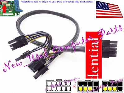 🔥12" HP Proliant DL380 Gen9 Server 10-Pin PCI-E GPU Riser Card Power Cable - Image 1 of 4