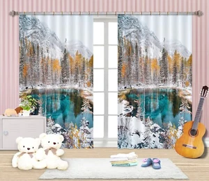 3D Bergsee H2312 Foto Blockout Vorhang Stoff Fenster Honey 2023 - Picture 1 of 7