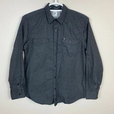 Marc Ecko Shirt Mens Medium Black White Printed Button Up Casual Dress Cut Sew M - Image 1 of 4