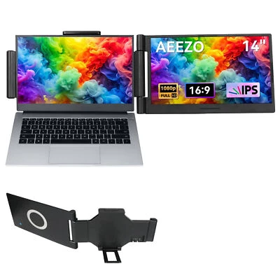 14 inch 1080P IPS Laptop Screen Extender Portable Monitor Fits 13-17.3" Laptops - Image 1 of 4