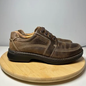 ECCO Fusion II Cravatta Uomo Taglia 41 US 7 Scarpe Marrone Pelle Oxford - Foto 1 di 8