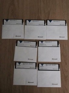 Microsoft C and Quick C - 5 1/4" Floppy Disk Lot of 7 - For DOS and OS/2 Systems