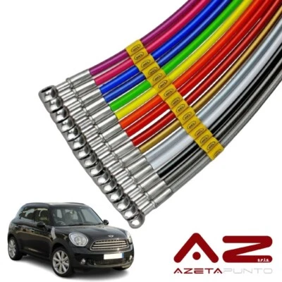 tubi freno in treccia auto aereonautica su misura per mini cooper countryman r60 - Immagine 1 di 4