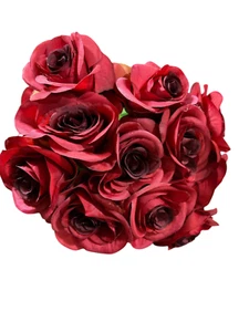 Red Rose Artificial Flopwer Bouquet Perfect Decoration for Christmas Wedding - Picture 1 of 1